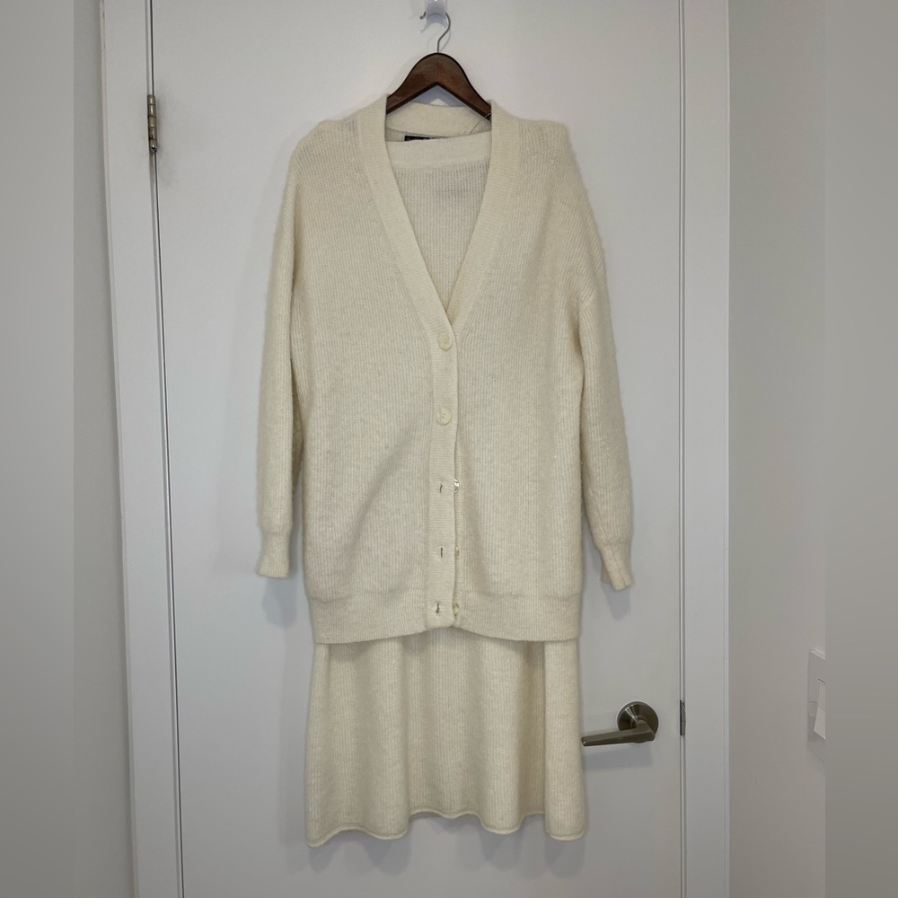 Knitted Set Skirt and Cardigan